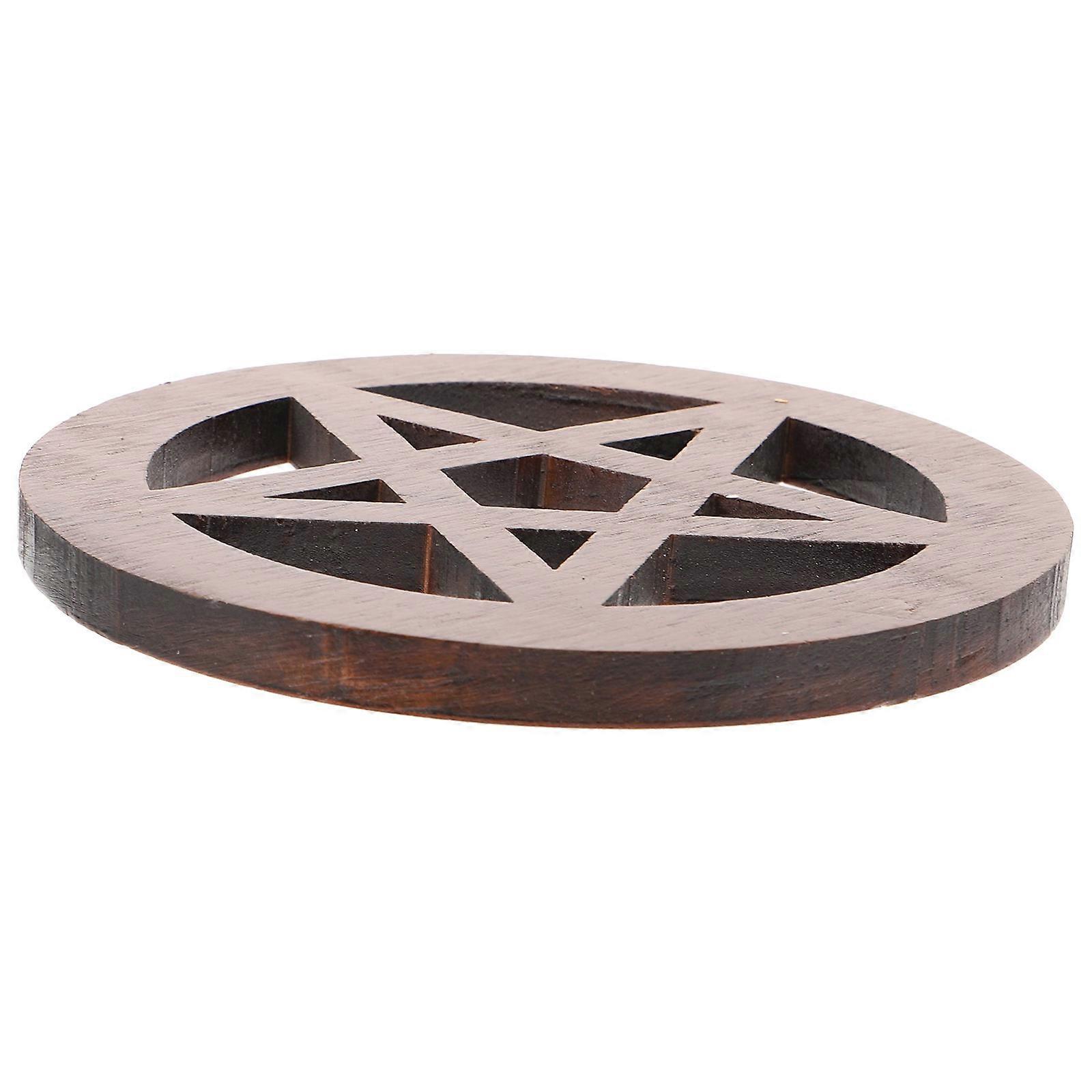 Wooden Pentacle Altar Tile Creative Ornament for 5Pcs Altar Decor