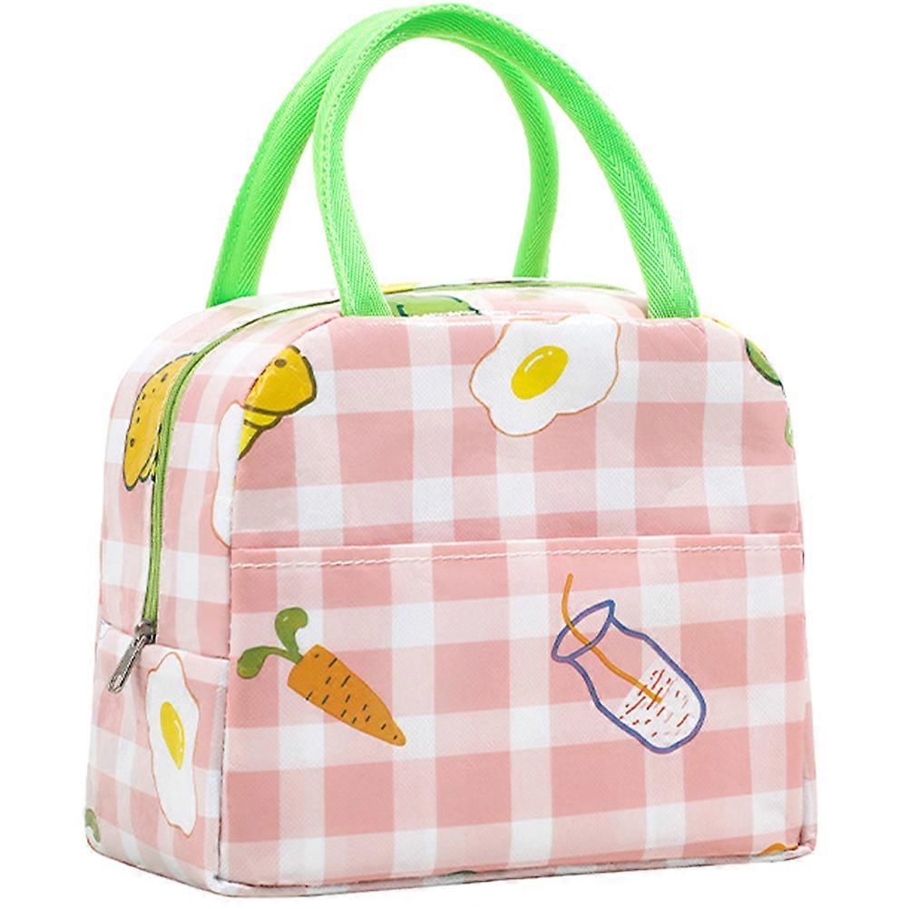 Food Carrying Bento Bag for Lunch Container 3Pcs Pink Multi-Function
