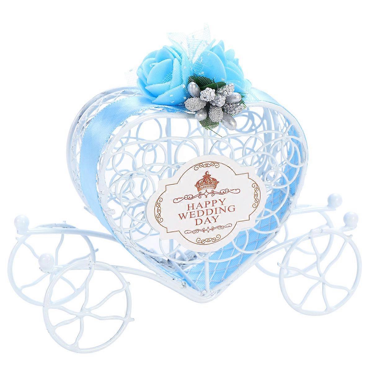 Gift Boxes Wedding Creative Pumpkin Carriage Candy Box 2Pcs Blue
