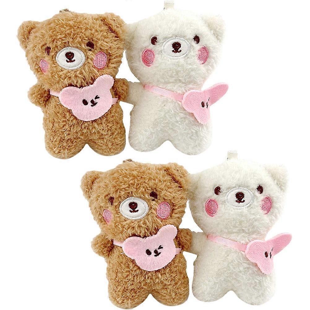 Bear Keychain Plush Backpack Charms for Decoration 12Pcs Assorted Color