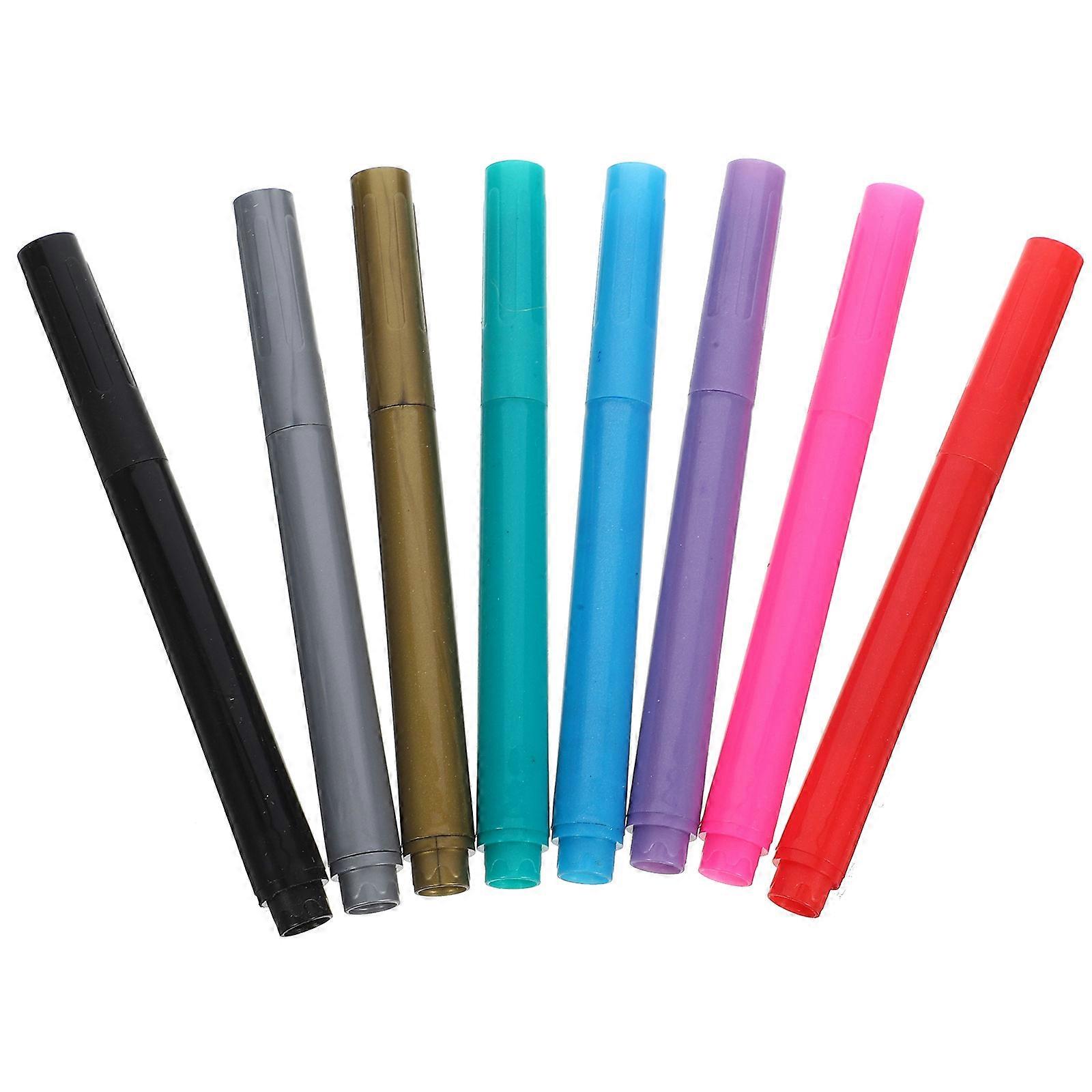 8Pcs Washable Metallic Marking Solution For Glass Markers Quick Drying For Adults In Craft Projects