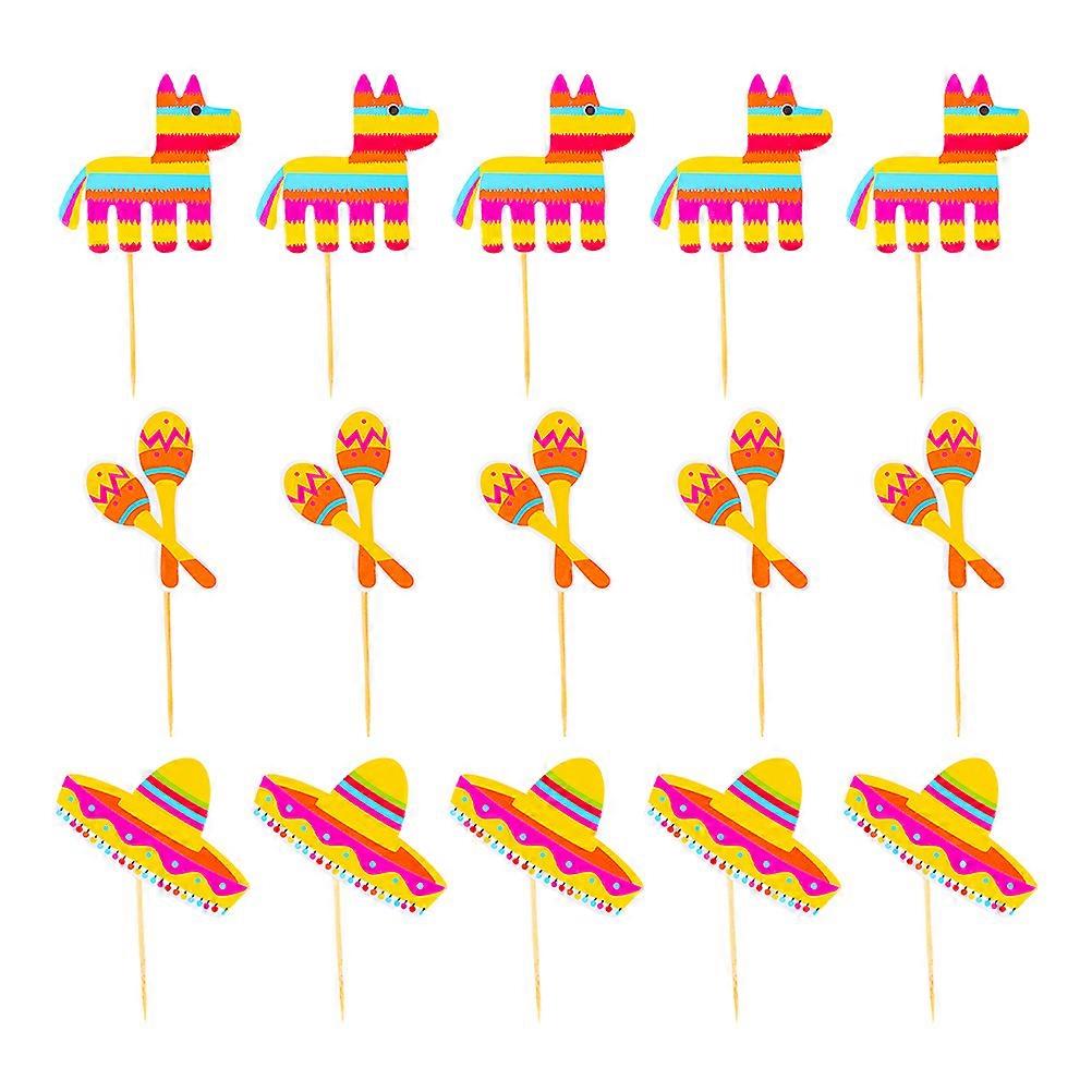 Dessert Decorations Cake Topper for Baking 30Pcs Straw Hat Drum Shape