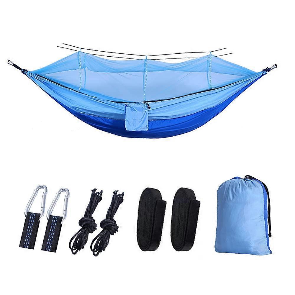 Automatic QuickOpening Hck With Mosquito Net, Nylon Outdoor Camping Shelter, Uniform Size, Light Blue