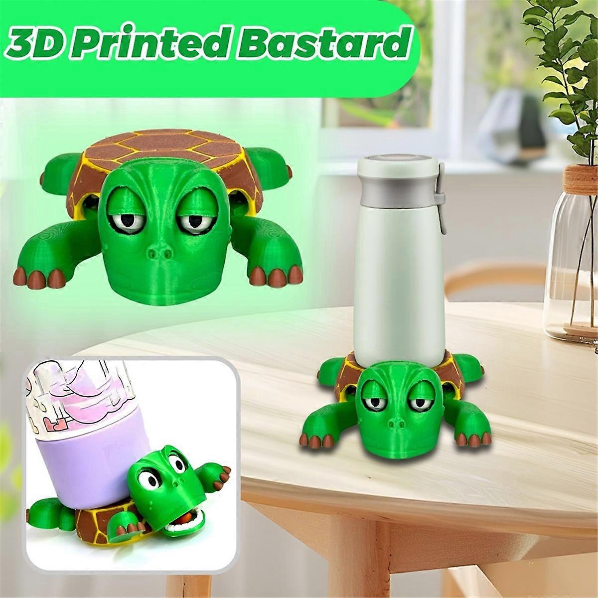 3D Printed Turtle Coaster -Decorative Cup Base, Funky Table Ornament