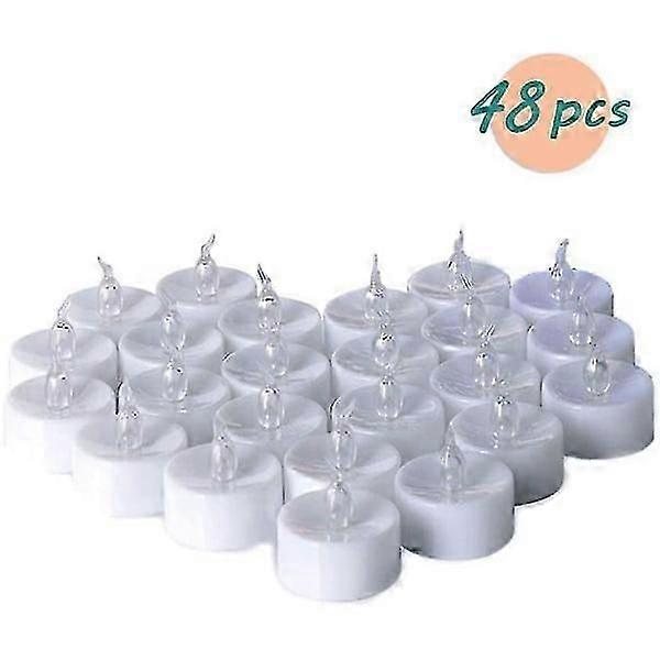 48pcs Flameless Led tea light candles candle-glow effect-warm white