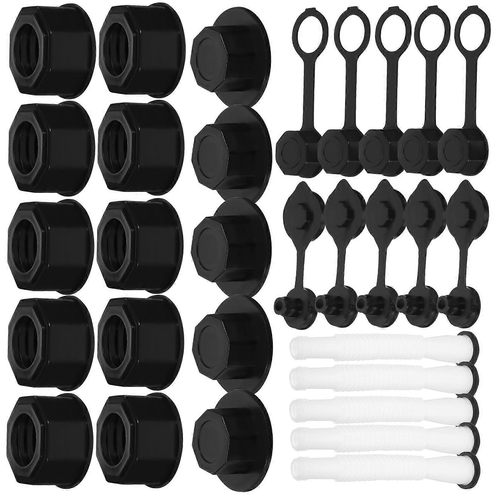 Fuel Tank Nozzle Spouts Kit Can Vents for Machine Use 5Sets