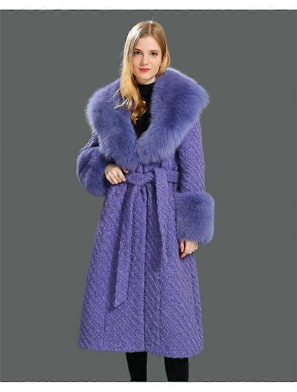 Ekte ullfrakk med pels