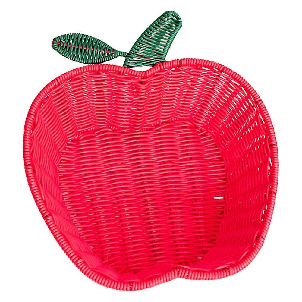 Apple Shape Fruit Storage Basket for Home Use in Red