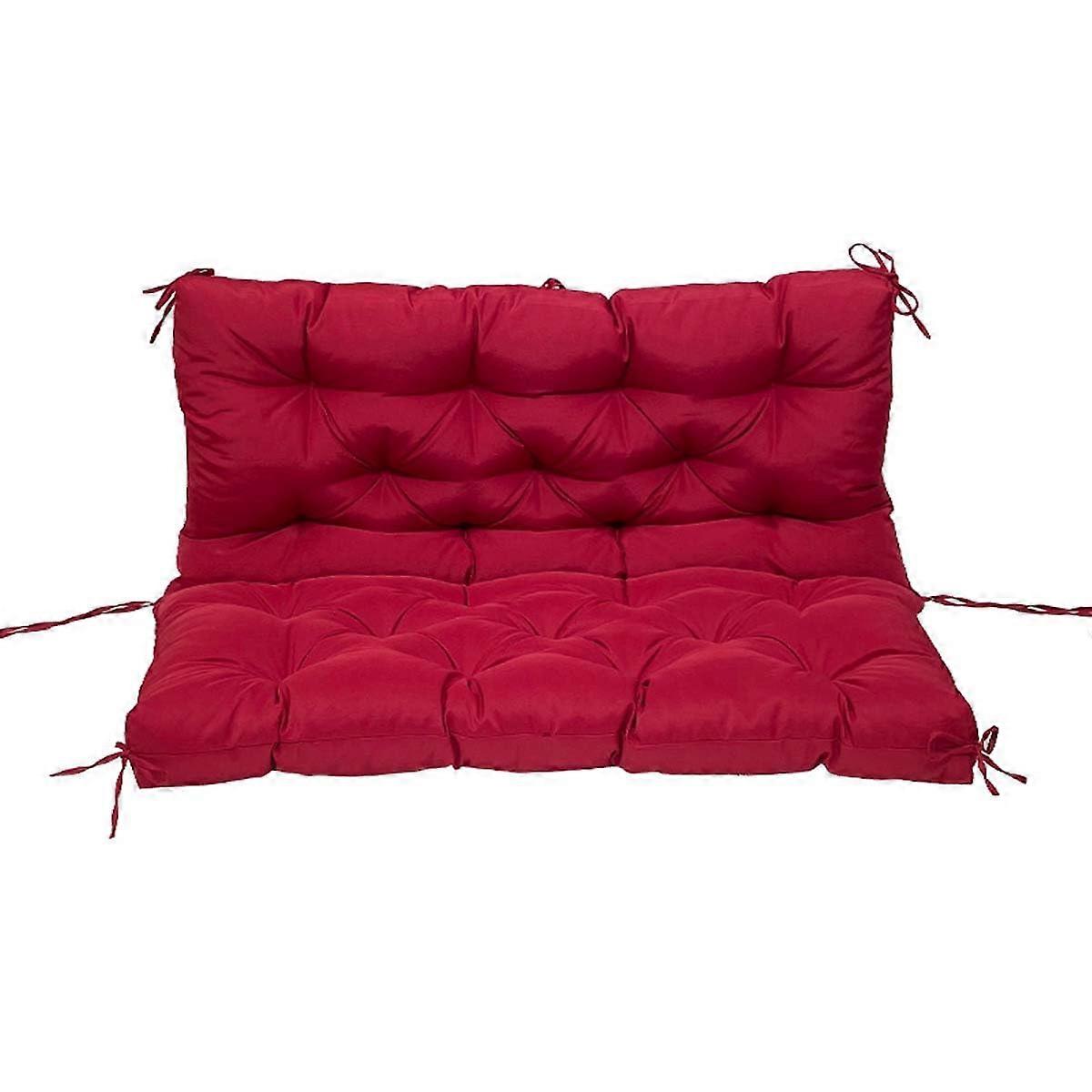 Outdoor Swing Seat Cushions with Backrest and Waterproof Patio Hammock Pads, 2-3 Seater Red 120x100x10cm