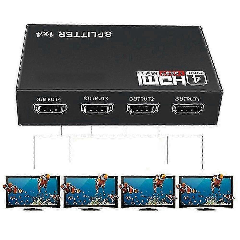 Hjyang 1 X 4 Hdmi Splitter Converter 1 In 4 Out Hdmi 1.4 Splitter Amplifier Disp BTT miao7