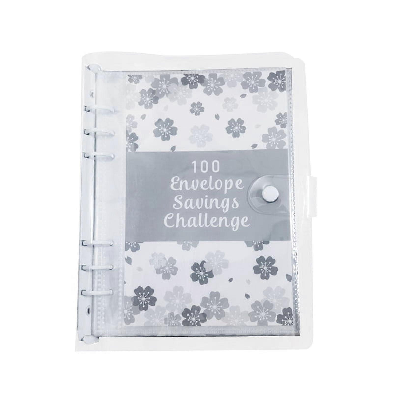100 Envelope Challenge Binder Savings for Save 5050 with Cash Envelopes Budget Planning White