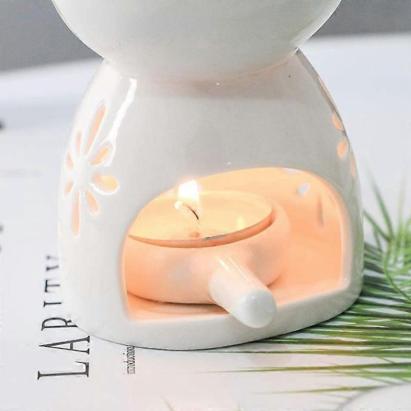 Ceramic Diffuser Candle Burner Ceramic Burning Essential Oils Diffusers Aromatic Lamp -Flower