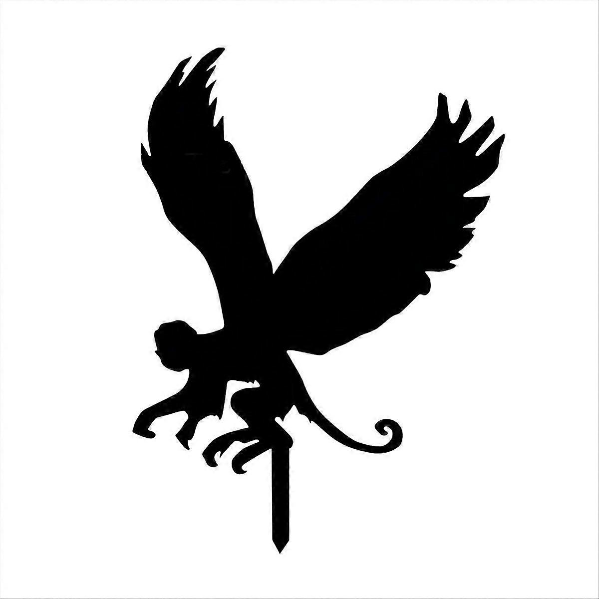 Fly Monkey Black Silhouette Garden Stake Sign Decor