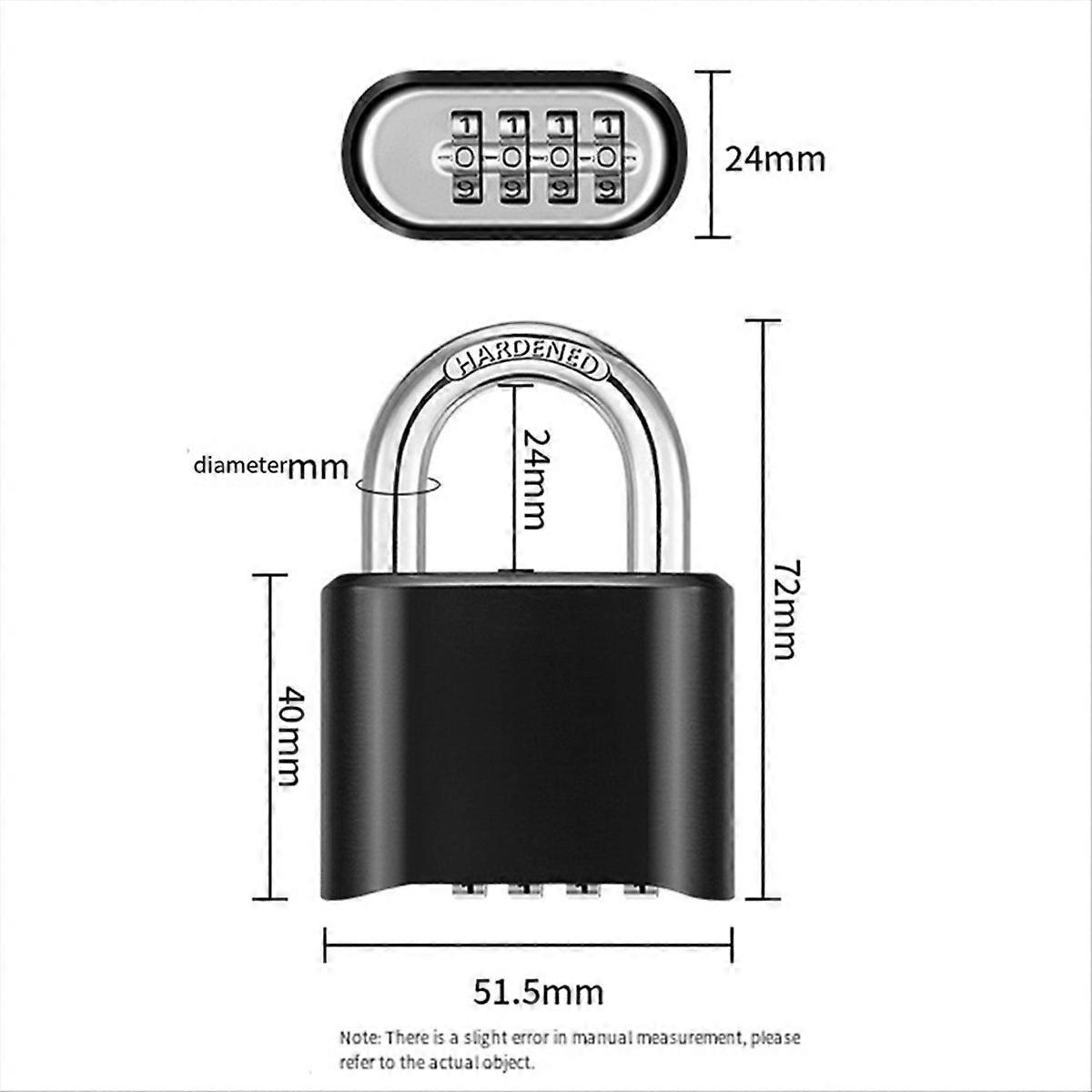 4-Digit Combination Lock Outdoor Padlock Waterproof Combo Lock