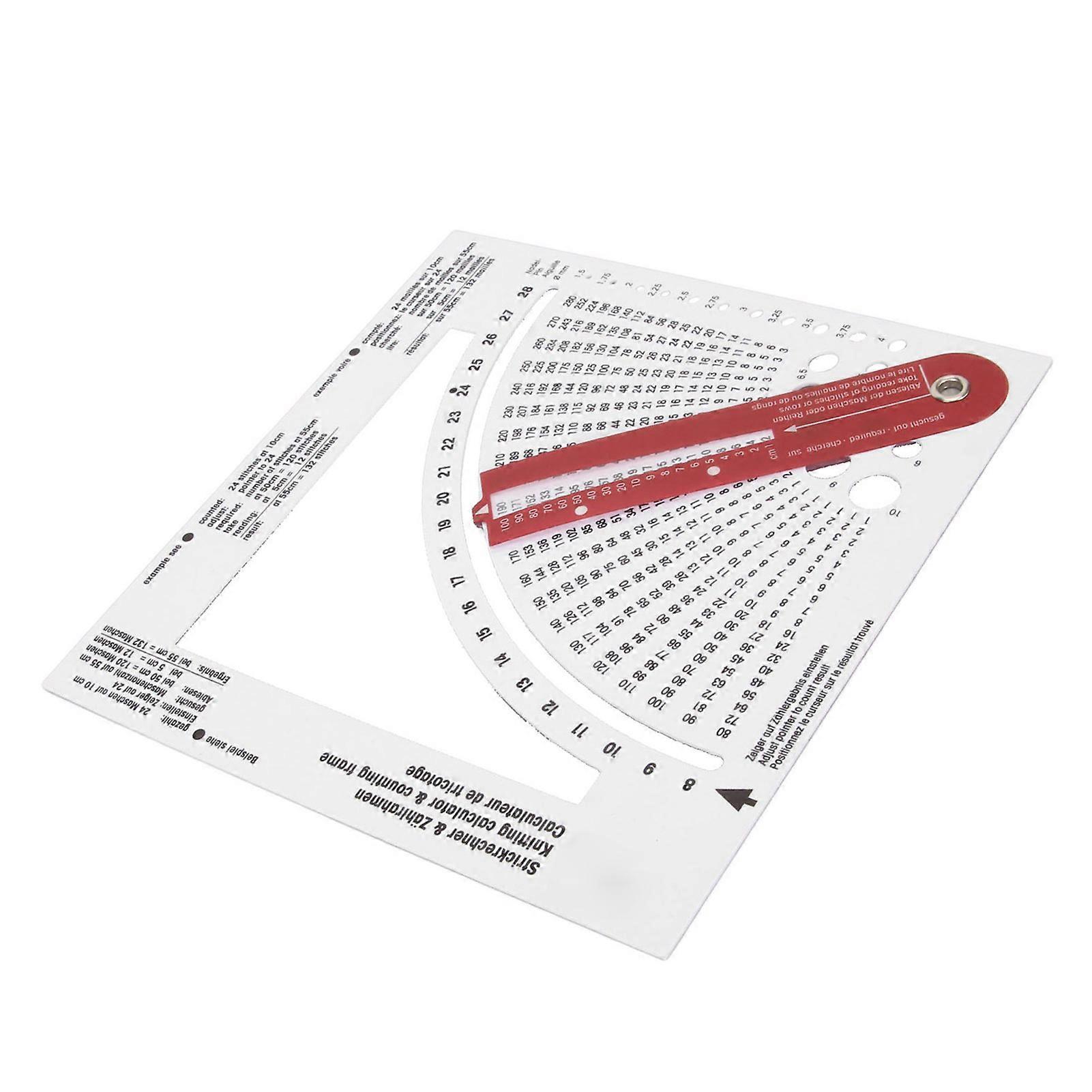 Knitting Gauge Converter Double Sided Clear Scale Knitting Stitch Counting Frame Ruler for Home Clothes Design 