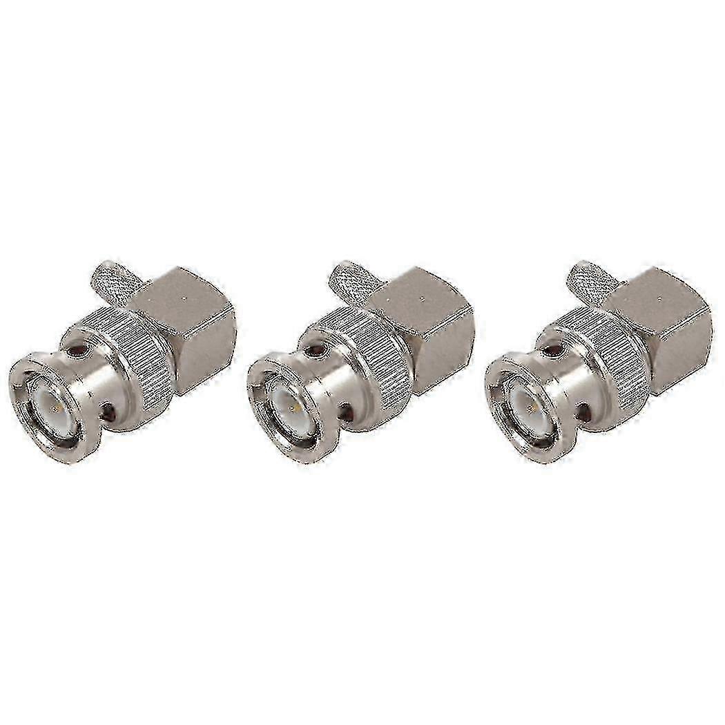 3x Bnc Male Plug Right Angle Crimp For Rg58 Rg400 Rfc195 Rf Coax Adapter Connector,silver