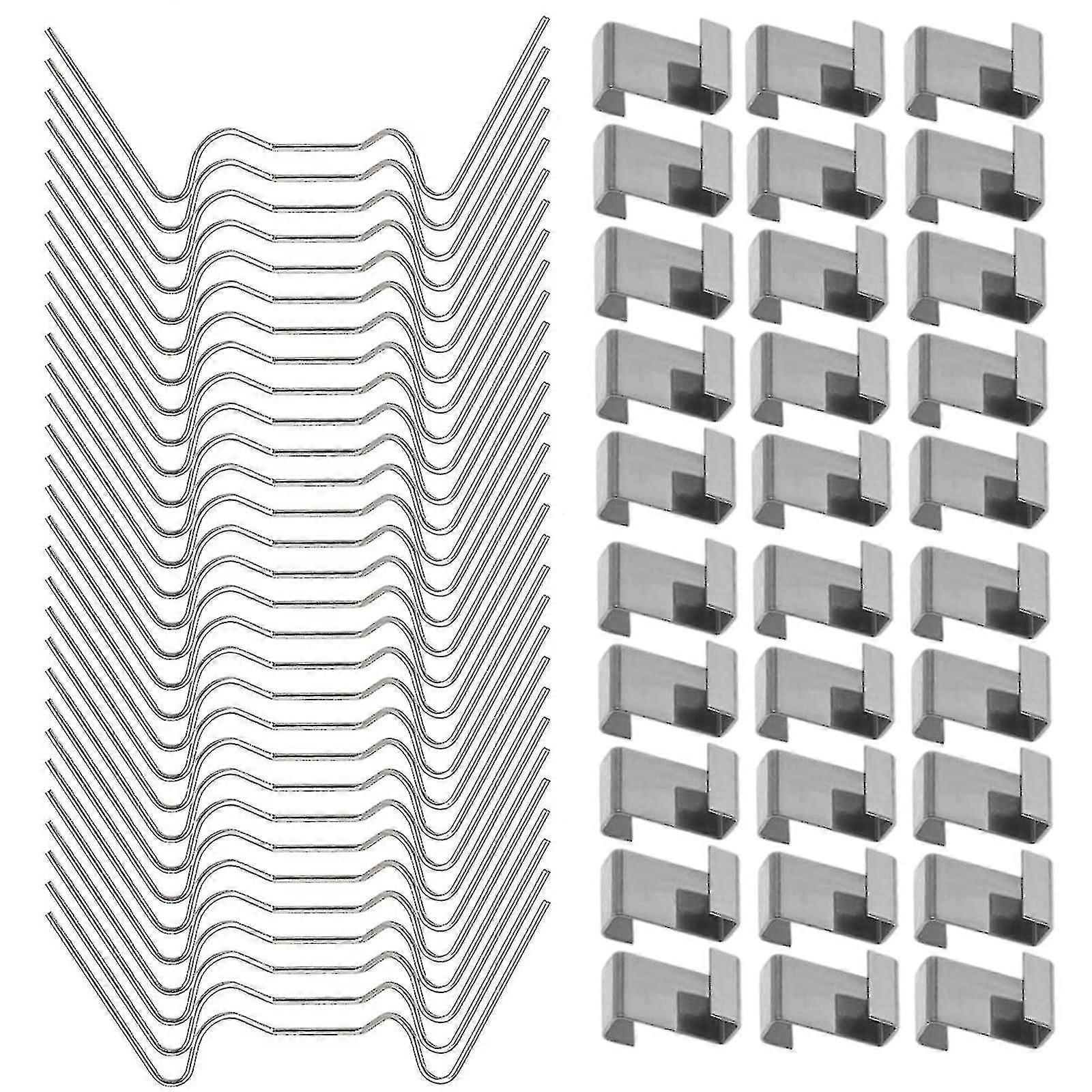 ガラス用100pcs温室クリップ、ステンレス鋼温室窓クリップガラス窓固定クリップ-eyzi