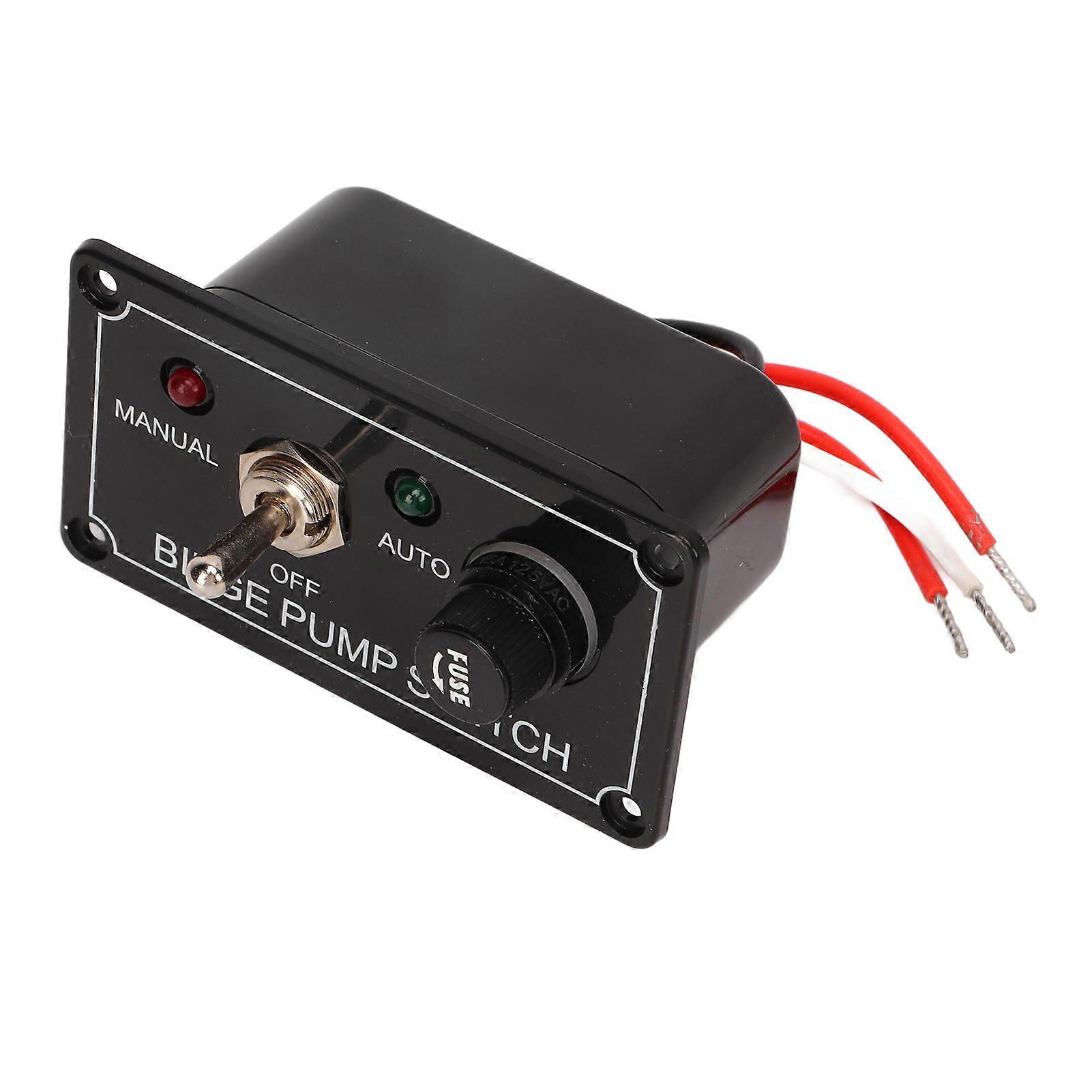 3 Way Bilge Pump Switch Rocker Toggle Switch Panel Marine Manual Off Auto Switch Panel