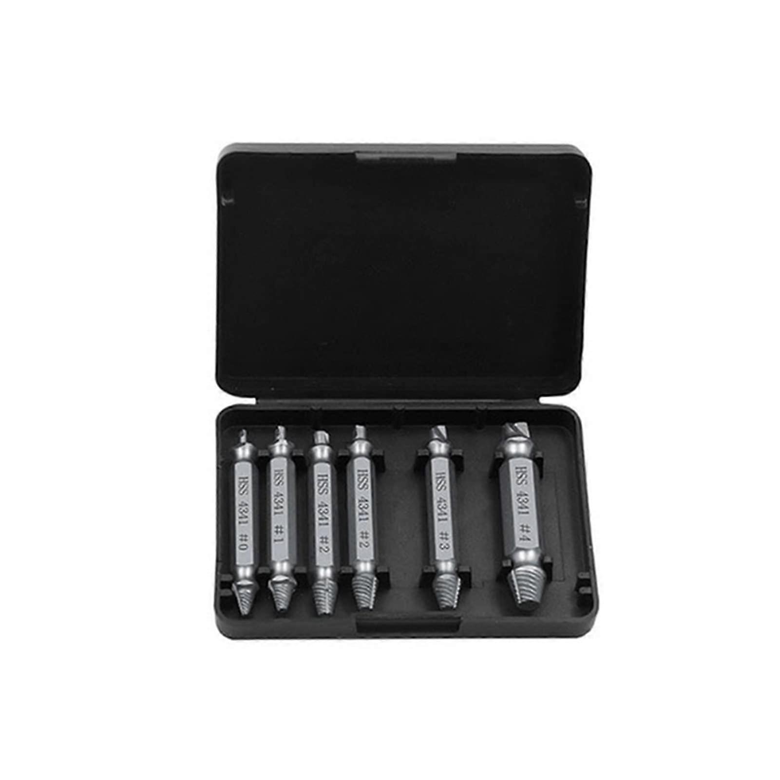 Screw Remover 4/5/6Piece Damaged Screw Extractor Drill Bit Set Silver Removal Tool Kit For Broken Screws And Bolts
