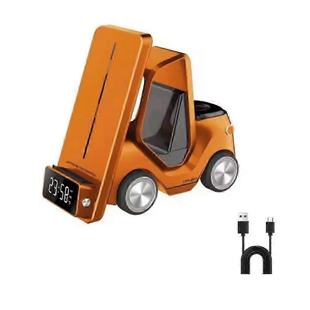 3-in-1 Forklift Wireless Charging Station with Clock & Ambient Light