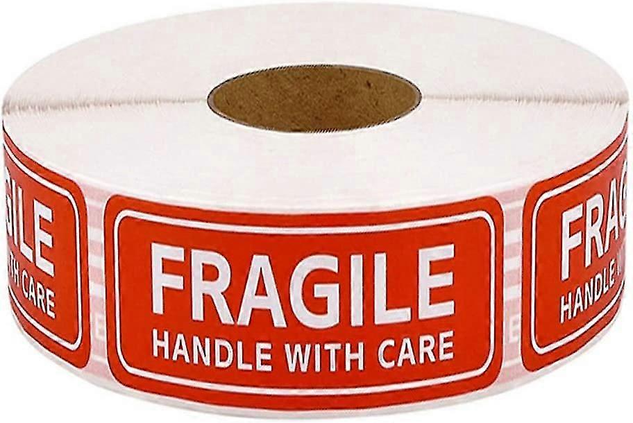 1 Roll / 150 Labels, With Red Fragile Warning Label Sticker, Handle With Care(25mm X 75mm)