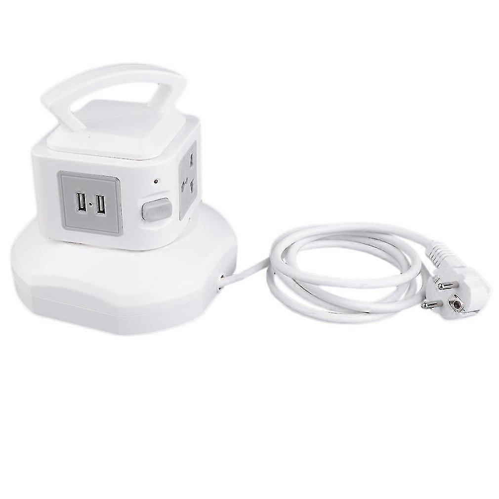 Pc+abs Smart Anti-thunder Overload Protector 3-outlet With 2-usb Ports Socket Surge Protected Power Strip Socket Eu