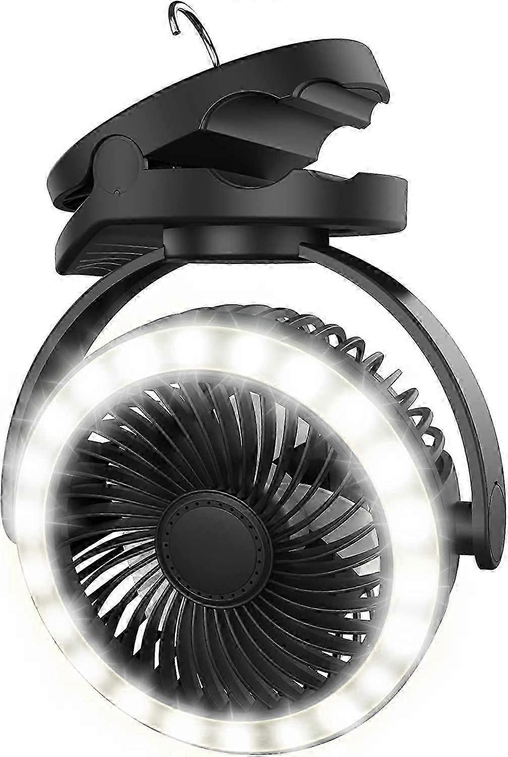 10000mAh Camping Lantern Fan, 4 Speeds Clip On Fan, Battery Operated Fan , Portable Personal Fan , 360 Rotation, Time Setting, 40 hrs Working Time, fo