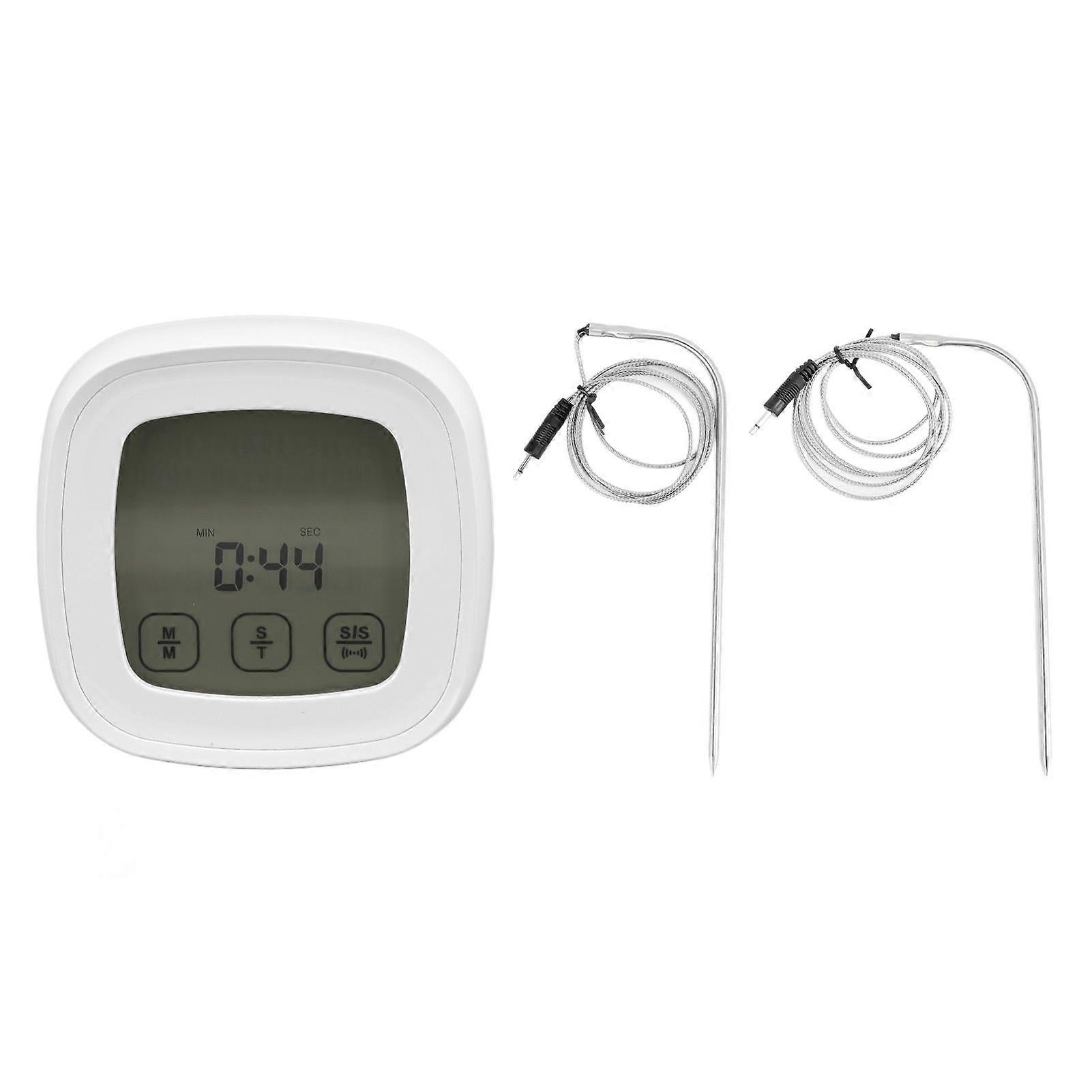 Digital Meat Thermometer with 2 Probes Touchscreen Digital Display Food Cooking Grill Thermometer
