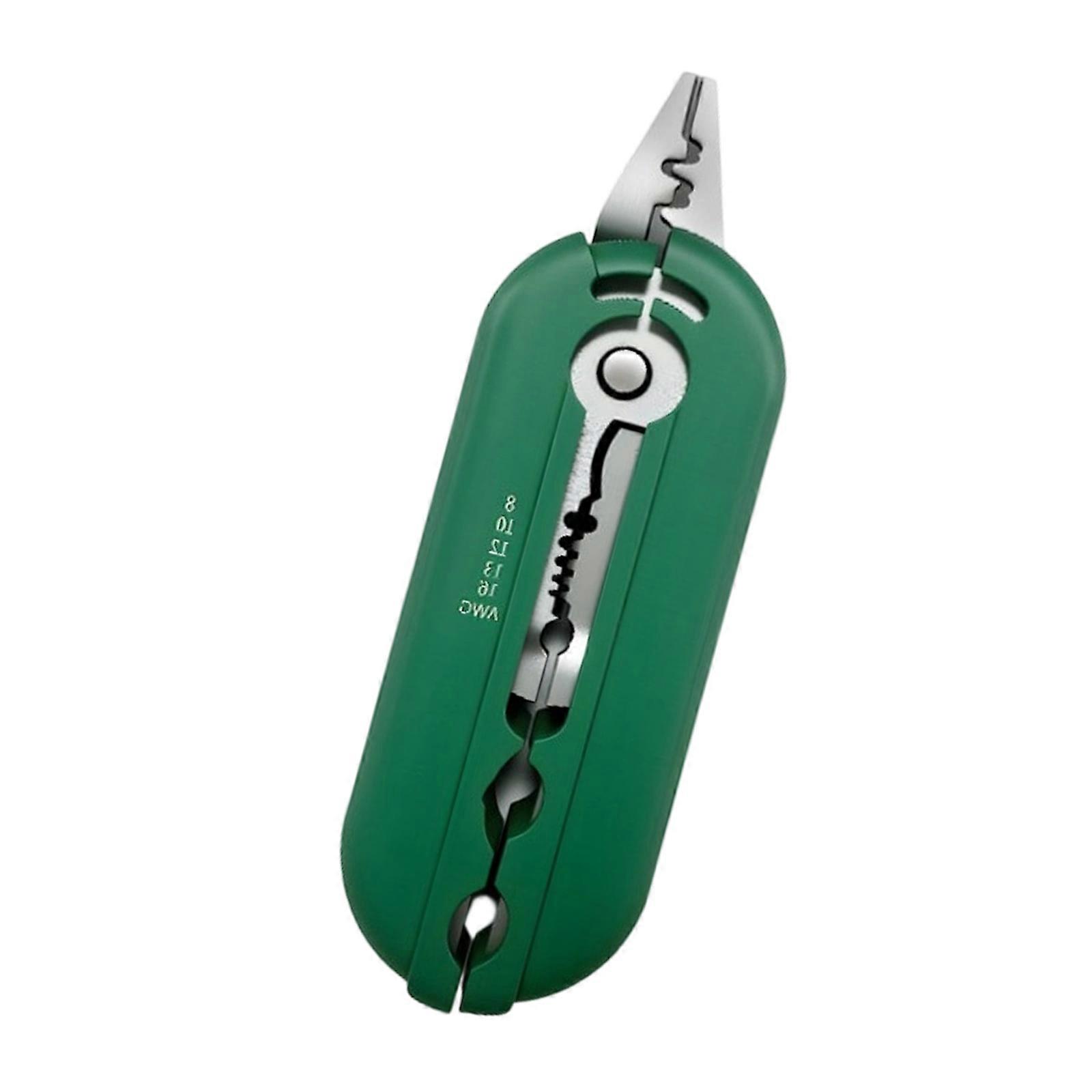 Space Efficient Wire Stripping Tool with Double Material Construction and Integrated Cutting Crimping Features Multicolor