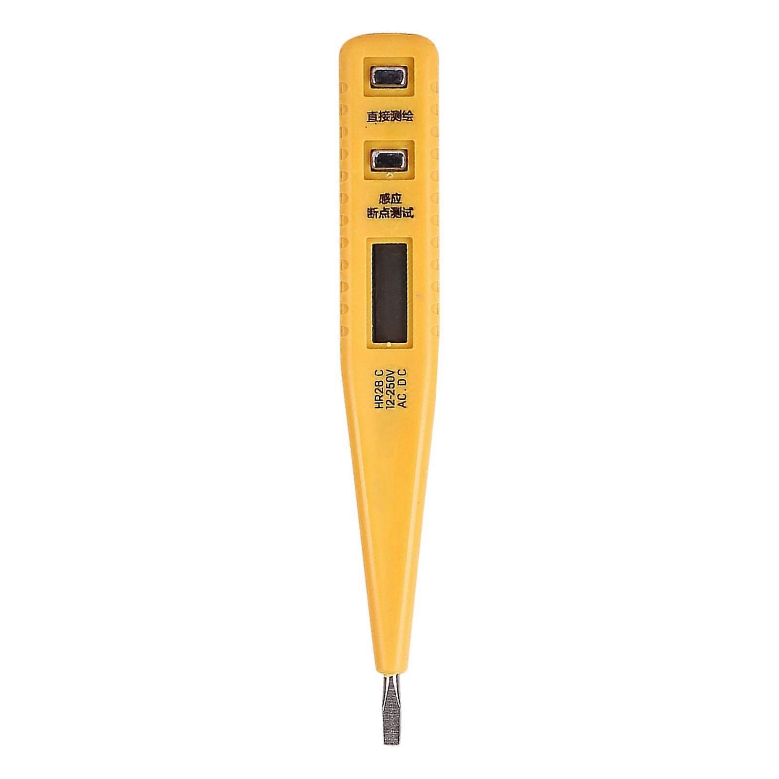 LCD Voltage Tester Pen 12-250V Detection Ranging Double Testing Method ABS Body Professional Electrical Diagnostic Tool Multicolor