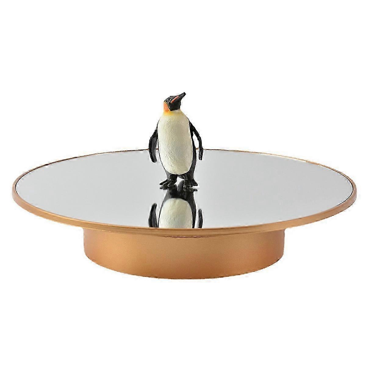 25-26 25cm 360 Degree Gold Mirror Panoramic Display Rotating Turntable