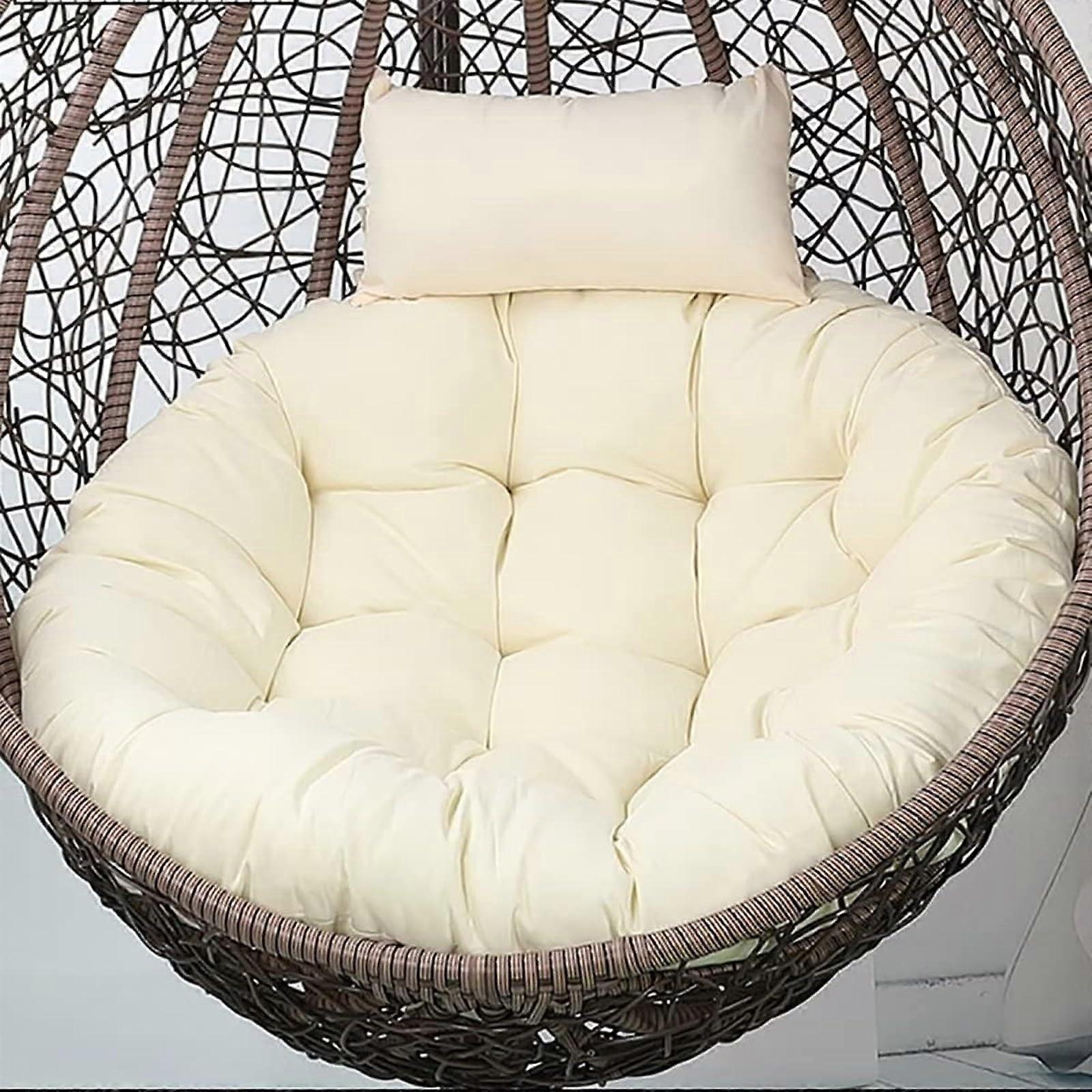 Hanging Egg Chair Cushion with Headrest Detachable Pad for Patio Swing Hammock