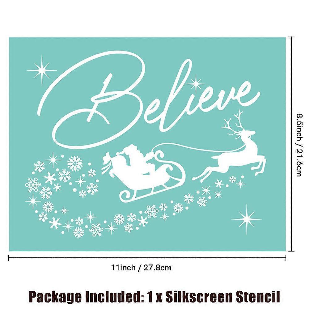 Christmas Pattern DIY Silkscreen Stencil Reusable Self-Adhesive Mesh Stencils