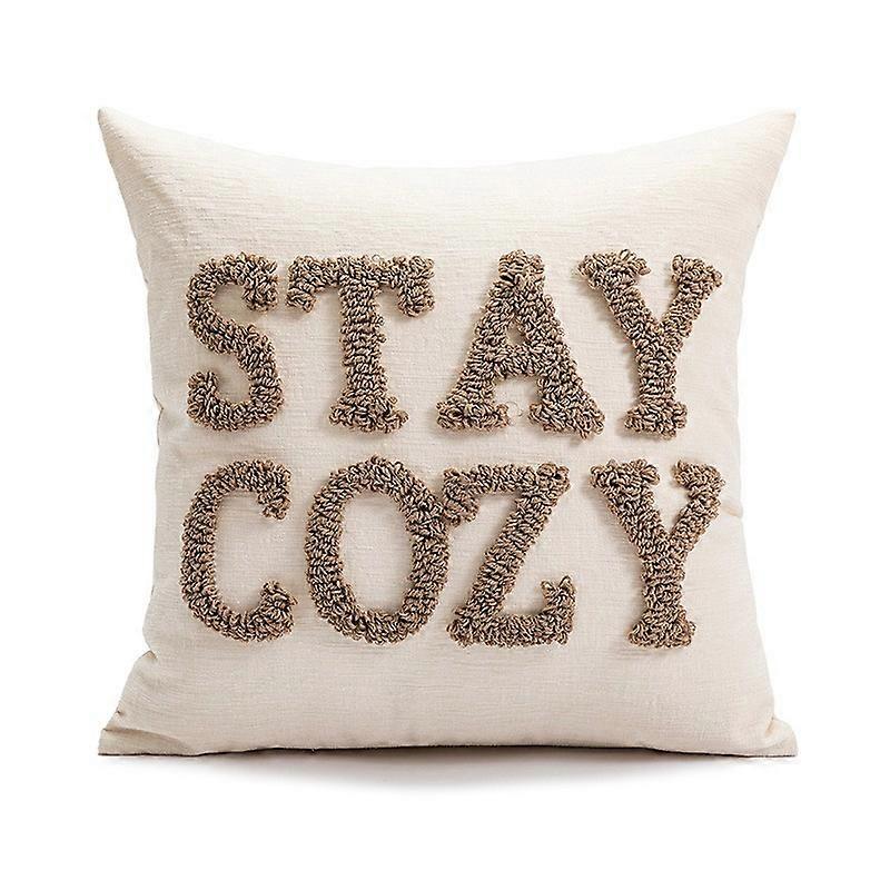 Letter pillowcases [pair] 45*45 single pillowcase (core not included) INS style pillowcase Nordic chenille letter backrest pillow Bedroom