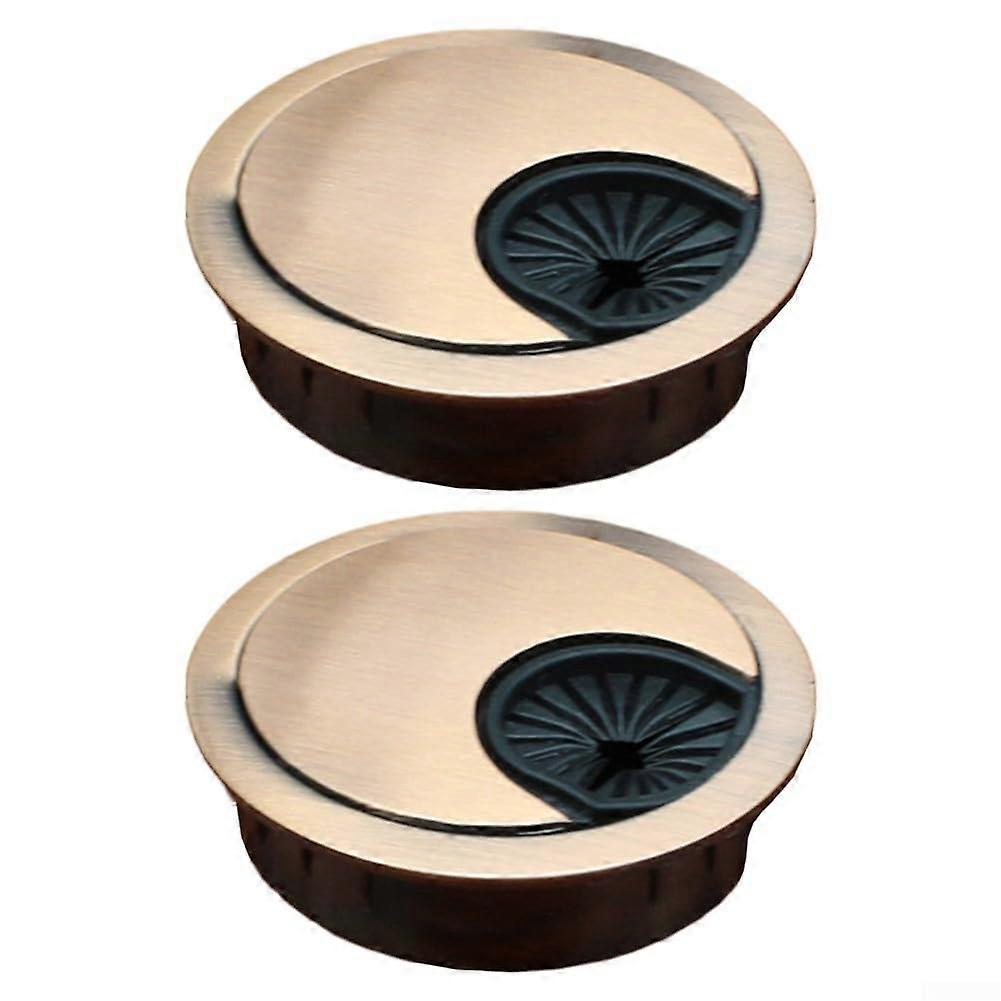 Desk Cable Hole Covers 2 Pcs 60mm Red Bronze Desktop Cable Organizer