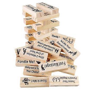 tumble tower stacking game 48pcs wooden blocks for adults