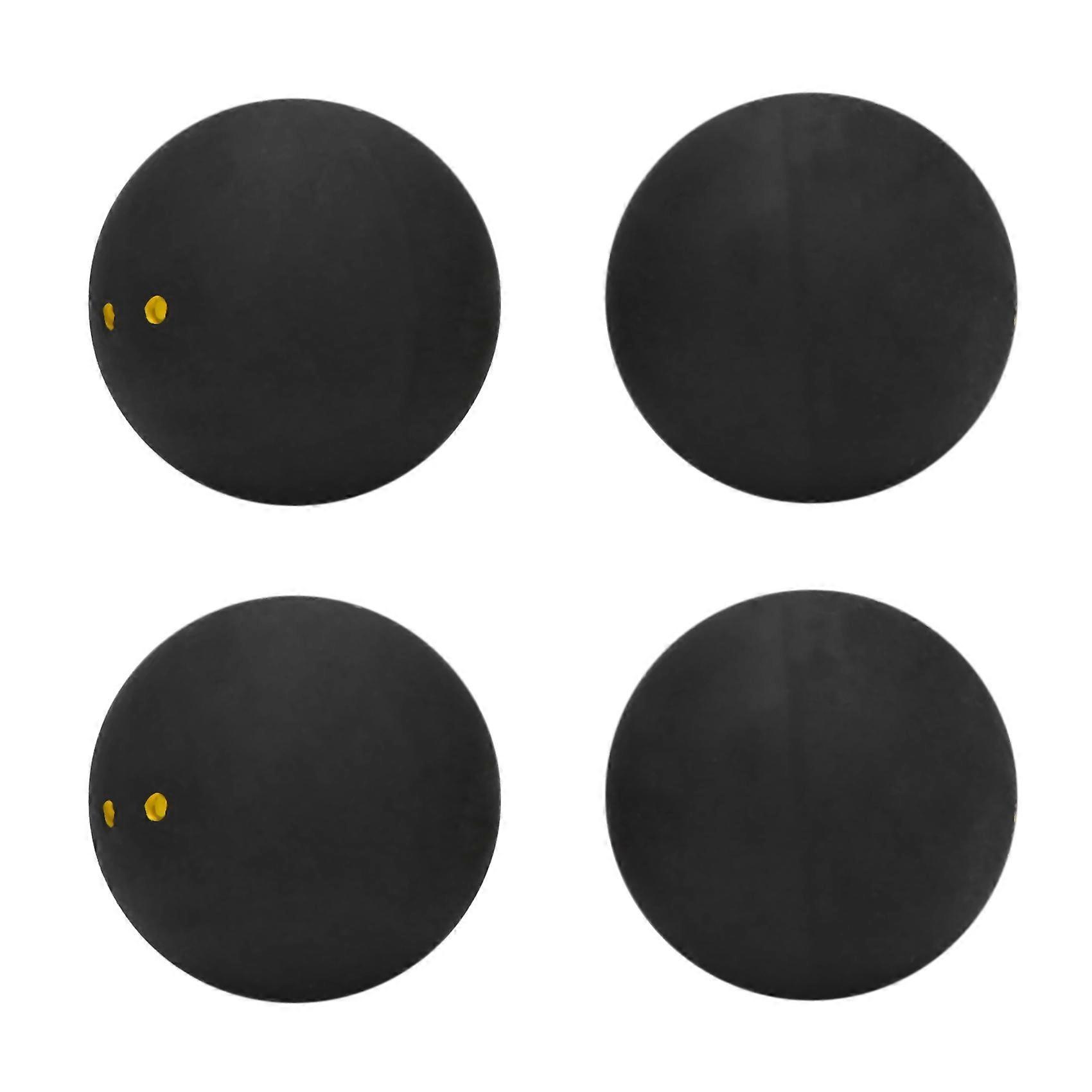 Squash Ball Two-Yellow Dots Low Speed Sports Professional Player Competition Squash(4 Pcs )