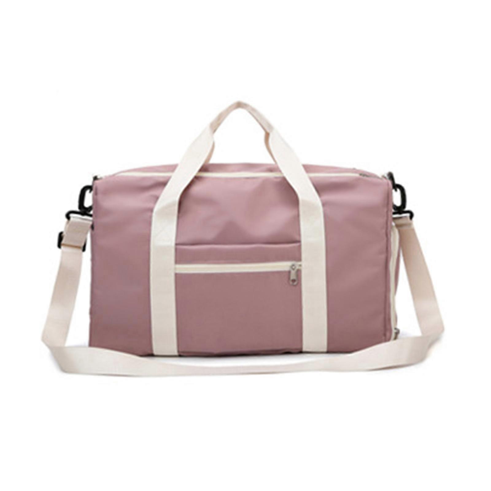 Stylish Sports Bag Dry and Wet Separation Large Capacity Multi Purpose Storage Solution  pink contrast color