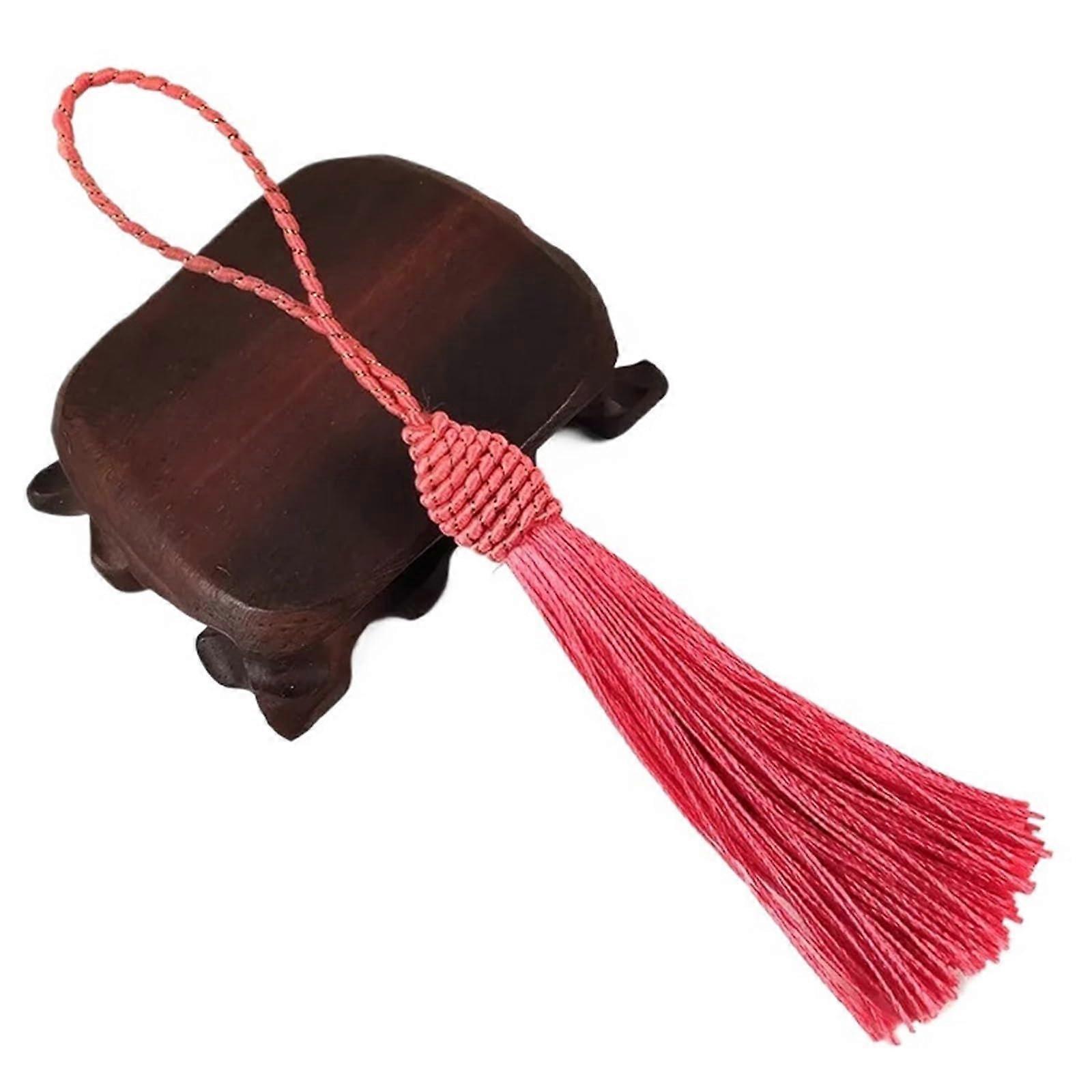 Tassel Bookmark with Cord Loop 6 Inch Silky Floss for DIY Jewelry, Curtain and Home Decor, Bright Red, Set of 12