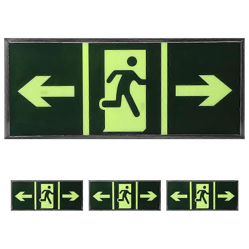 Acrylic Safety Exit Indicator for Emergency Sign 4Pcs Glow Wall Stickers