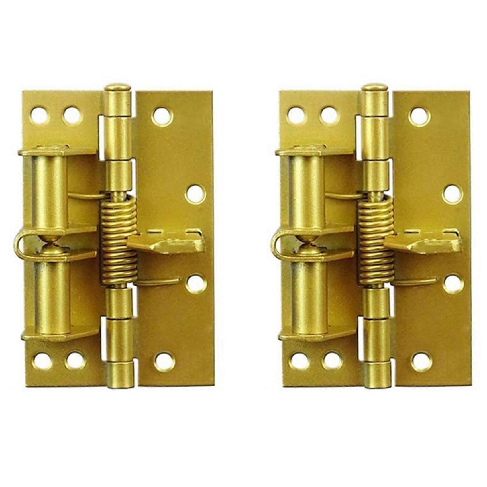 2X Automatic Door Closer Hinges for Cabinet Wardrobe Multi-Function Detachable Spring Hinges Positioning Door Closer