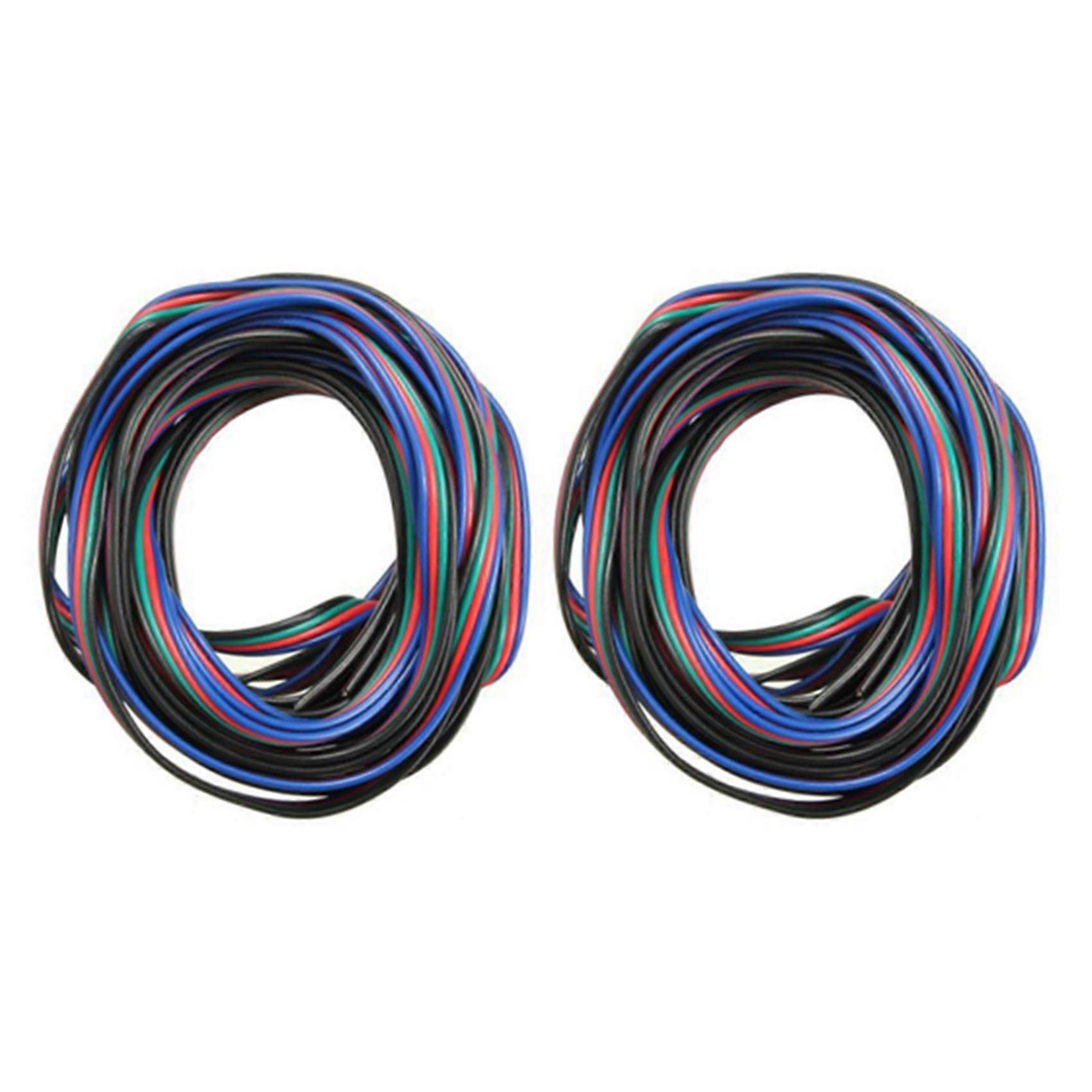 2X 4 Pin Wire Extension Connector Cable Cord for LED RGB Strip 3528 5050 Connector Colourful 5M
