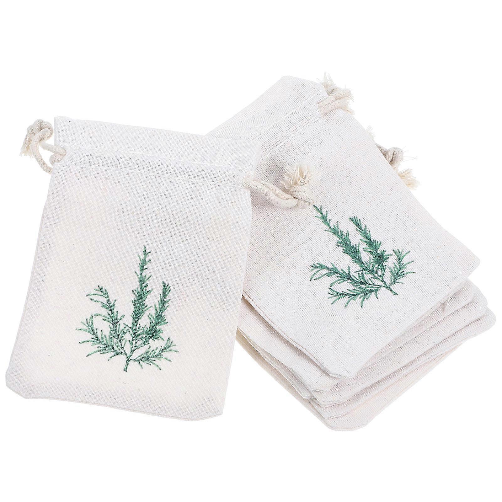 Sachet Empty Bags Cotton Drawstring for Storage 10Pcs Lavender Pattern Pouches