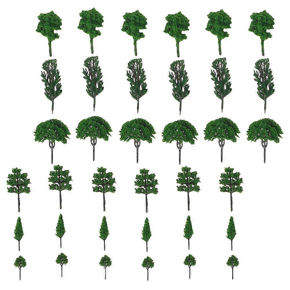 Simulation Trees Model Craft For Micro Landscape Layout Decoration Green 70Pcs