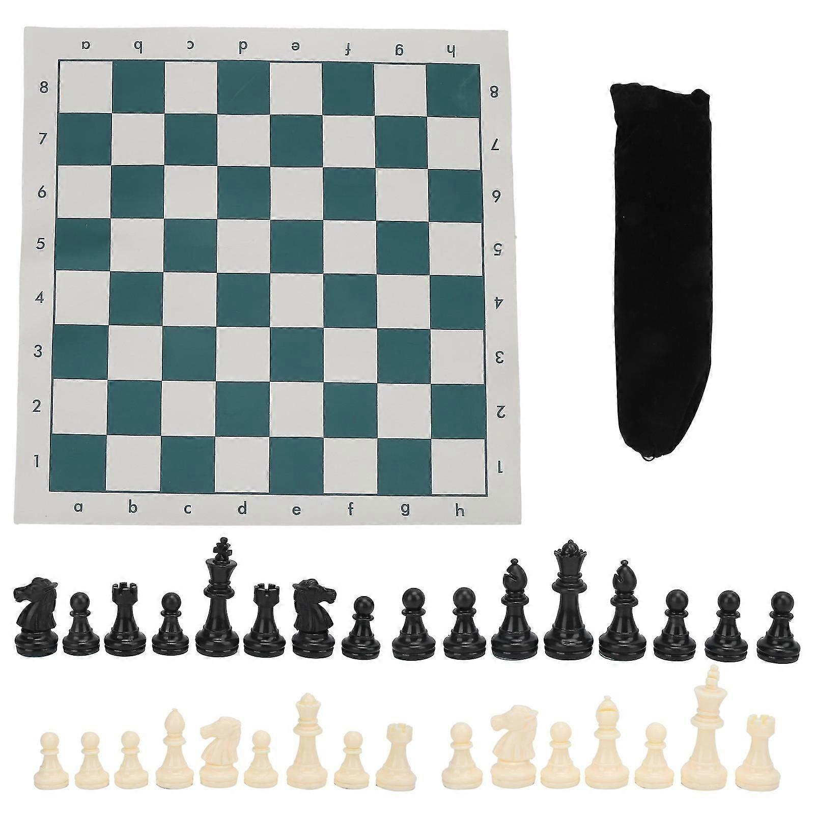 International Standard Chess Set, Large Plastic Chess Set with Chessboard
