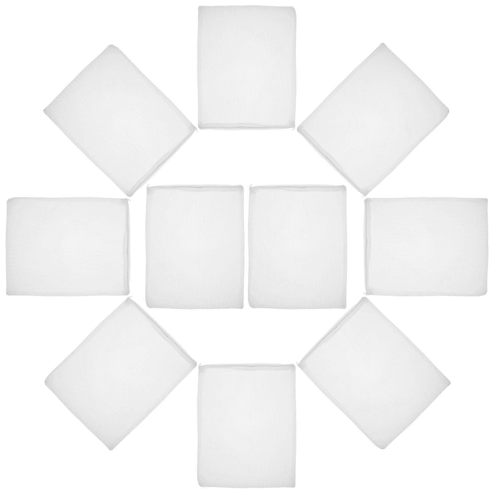 Filter Mesh Pouch Fish Tank Filter Bags for Filtering 10Pcs White Polyester