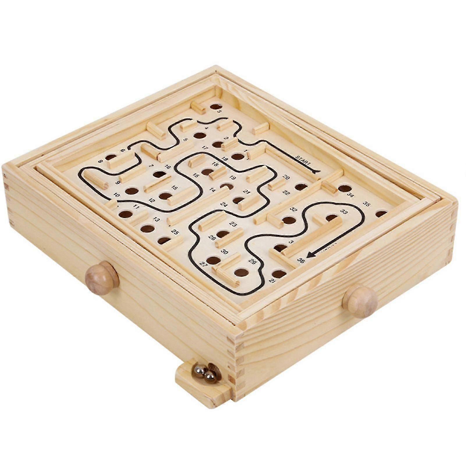 Wooden Labyrinth Game nce Keeping Desktop Group Play Classic Puzzle Game Toy For Kids And Adults-JJ