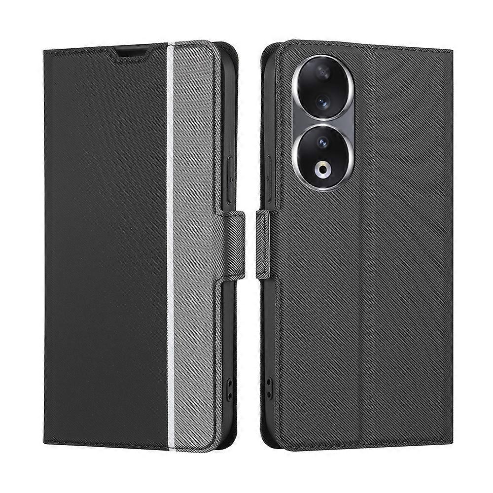 Twill Texture Side Button Leather Phone Case