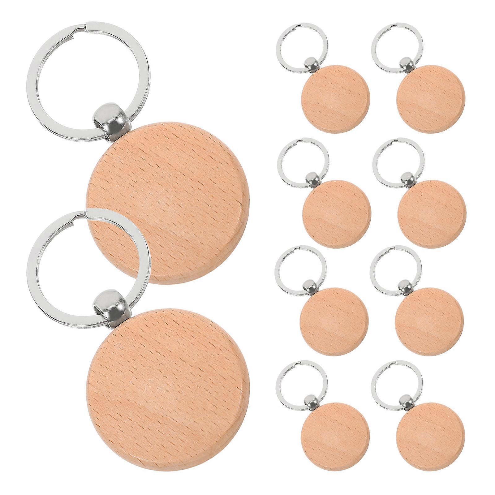 Wooden Key Holder Blank Keychains for Crafting Use 40Pcs Set