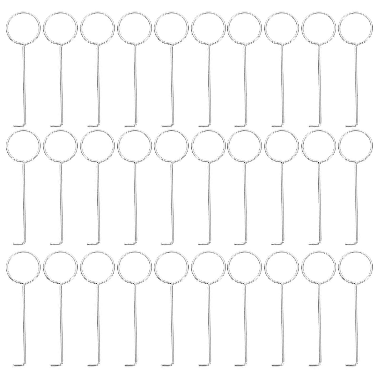 Silver Drain Key Lifting Hooks Iron Tool for Lifting 50Pcs Drain Grate